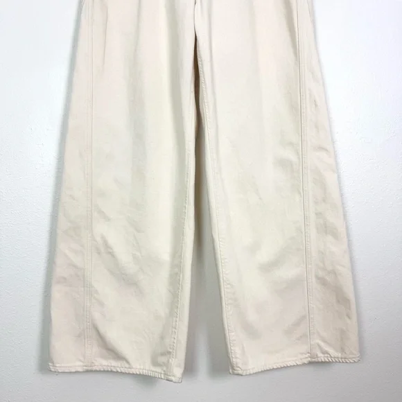 J. Crew Point Sur Seamed Puddle Jean Ecru Barrel Wide Leg Relaxed Fit Size 30 - Picture 7 of 12